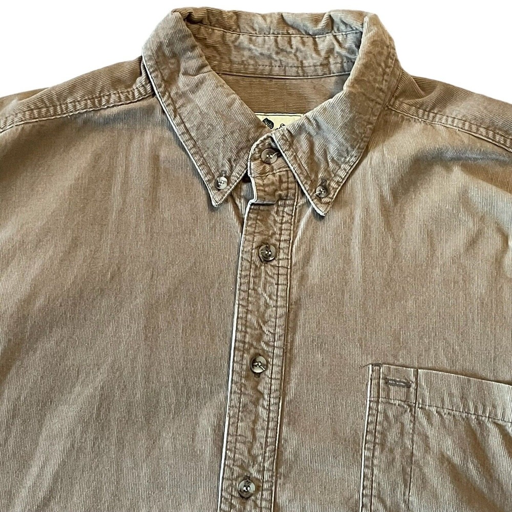 Vintage Mens Corduroy Shirt Back to School Layering Casual Work XL